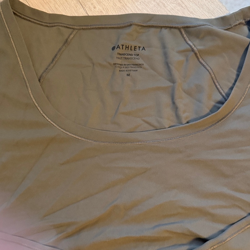 Athleta Olive Scoop Neck Performance Tee